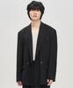 Prairie Big Daddy Fit One-Button Double Blazer (Black)