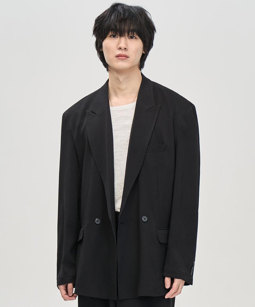 Prairie Big Daddy Fit One-Button Double Blazer (Black)