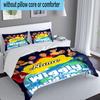 Custom Name 3PCS Wiggly World Tour Adventure Bedding Set Including 1pc Duvet Cover And 2pcs Pillowcases for Bedroom, Dormitory Gift Home Decor