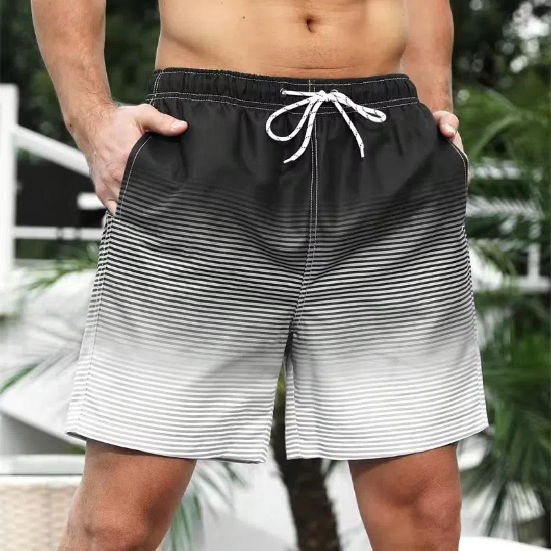 

Мужские шорты в полоску с градиентом, пляжные шорты для отпуска на Гавайях, повседневные свободные быстросохнущие плавки большого размера с 3D-принтом 2XL