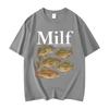 Man I Love Fish Funny Meme T-shirt Fashion Vintage Short Sleeve T-shirts Men's Women's Casual Loose Cotton T Shirt
