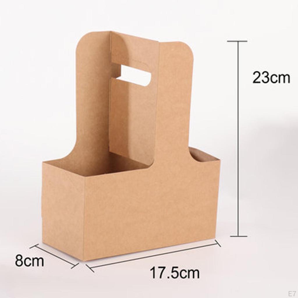 10 Pack Cup Drink Carrier with Handle for Coffee Holder Foldable Carriers Bubble Tea And Juice