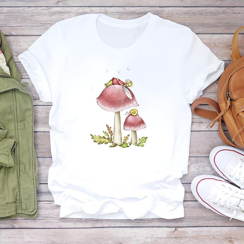 Summer trendy cute printed women's T-shirt, short-sleeve daily fashion top for women, stylish and comfortable.