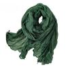 Women Scarf Solid Color Pleated Long Scarf Retro Autumn Winter Warm Long Scarf Soft Vintage Inspired Scarf