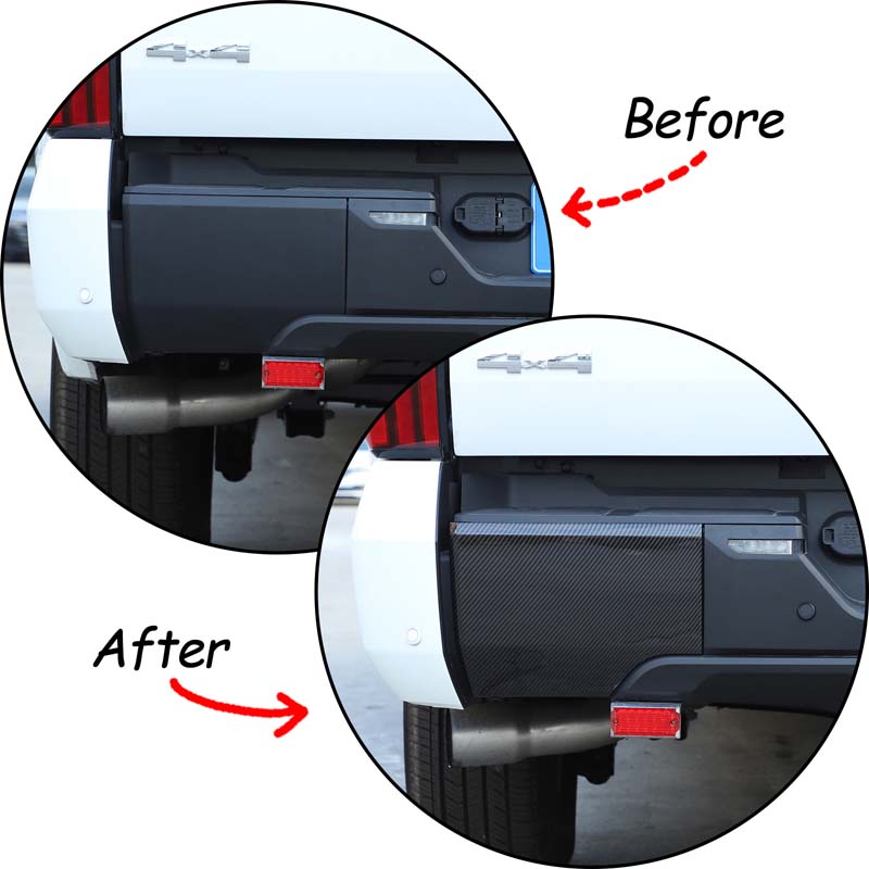 ABS Carbon Fiber Texture Car Rear Bumper Cover Decorative Protective Cover For Toyota Tundra 2022-2023 Auto External