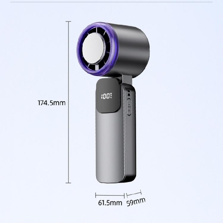 Foldable Portable Fan With Ice Ceramic Cooling 199 Wind Speeds Digital Display Quiet Operation For Home Travel Gift