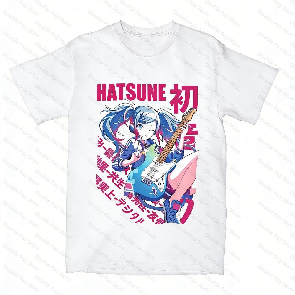 

Unisexs hatsune miku Guitar T Shirts Tops Summer Streetwear ShortSleeved Unisexs YK2 TShirt O Neck Fashion Design Tee Women Shirt 4XL