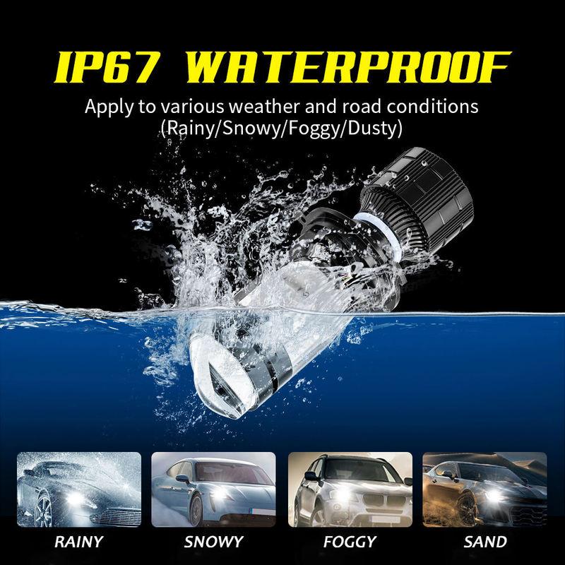 Bi LED Lenses H4 Mini Lens Projector Car Headlight 30000LM Dual Projector Len High Low Beam Automotive Moto Bulb 12V LHD RHD