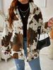 2025 Autumn/Winter European & American Women's Fashion Print Fuzzy Top Coat
