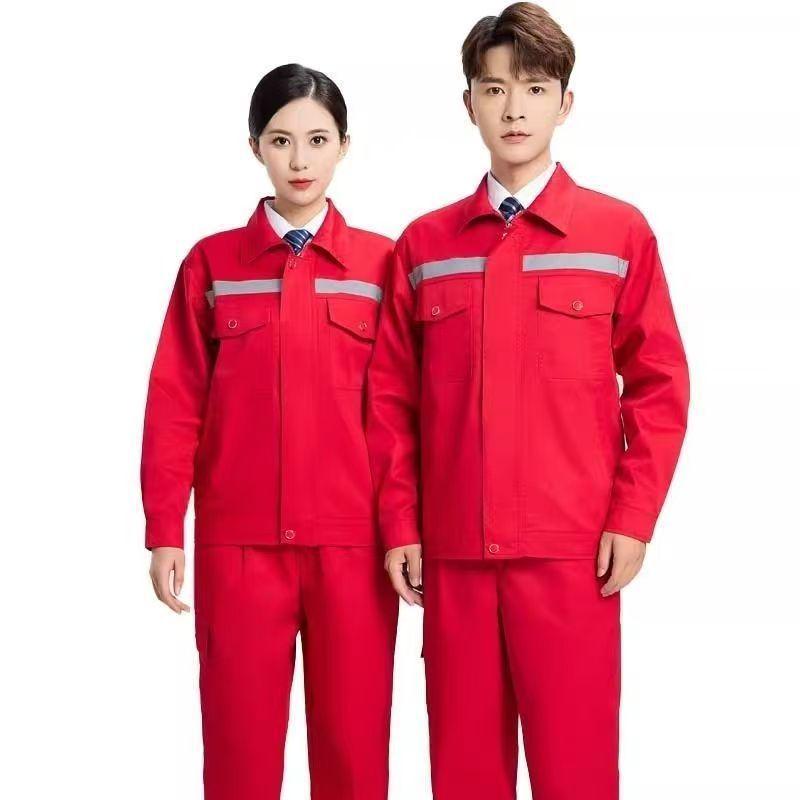 Spring/Autumn Long Sleeve Reflective Workwear Set for Auto Repair and Construction