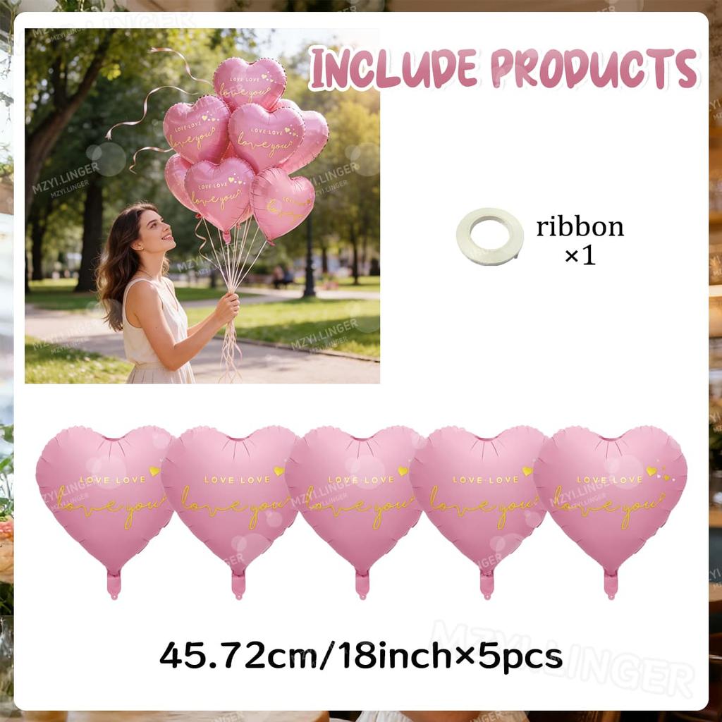 18 inch "love you" love balloon, Valentine's Day wedding anniversary decoration, birthday theme party atmosphere decoration