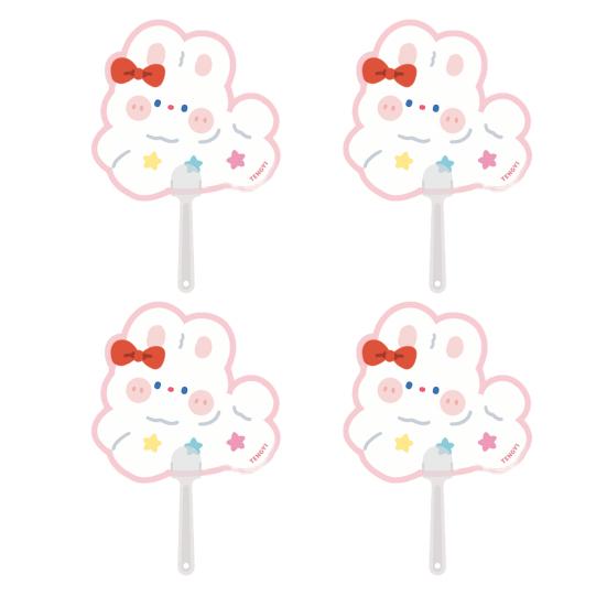 4Pcs Small Hand Fans Portable Summer Handheld Fan Cute Animal Manual Fan for Travel Commuting Outdoor Walking Fun Photo Prop
