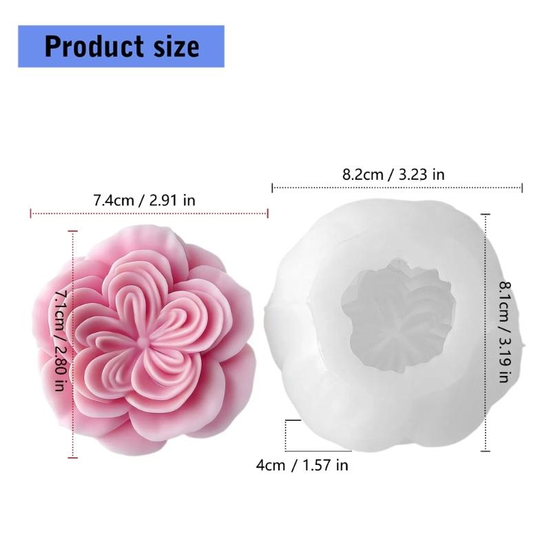 Multipurpose Flower Shape Silicone Mould Austin Rose Silicone Candle Molds for Epoxy Resin Candle Soap Home Decoration