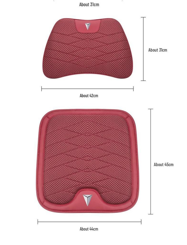Changan Deepal Vehicle Headrest & Backrest Set: Neck Pillow & Waist Cushion for SL03/S7, Ice Silk Seat Cushion.