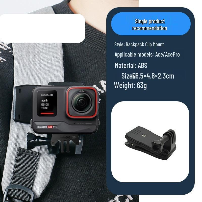 Insta360 AcePro2 Camera Accessories: Riding Headband, Chest Strap, Backpack Clip, Motorcycle Mount