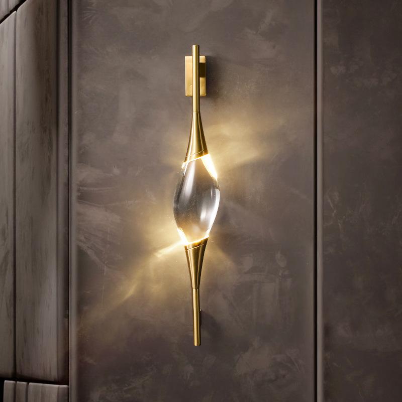 Copper crystal wall lamp LED Nordic luxury living TV wall decoration interior wall Sconce creative bedroom wall hanging lights