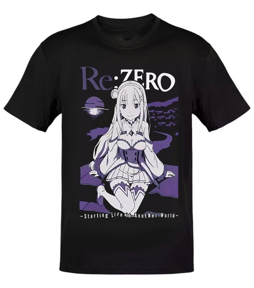 

Anime Re:Zero Emilia Purple And White Lette T-Shirt Size S-5XL, Gift For Friends Unisex T-Shirt XXXXL