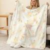 Plush Flannel Blanket, Minimalist Floral Series Soft, Lightweight & Warm for Cozy Home, Casual Naps, Christmas & Halloween