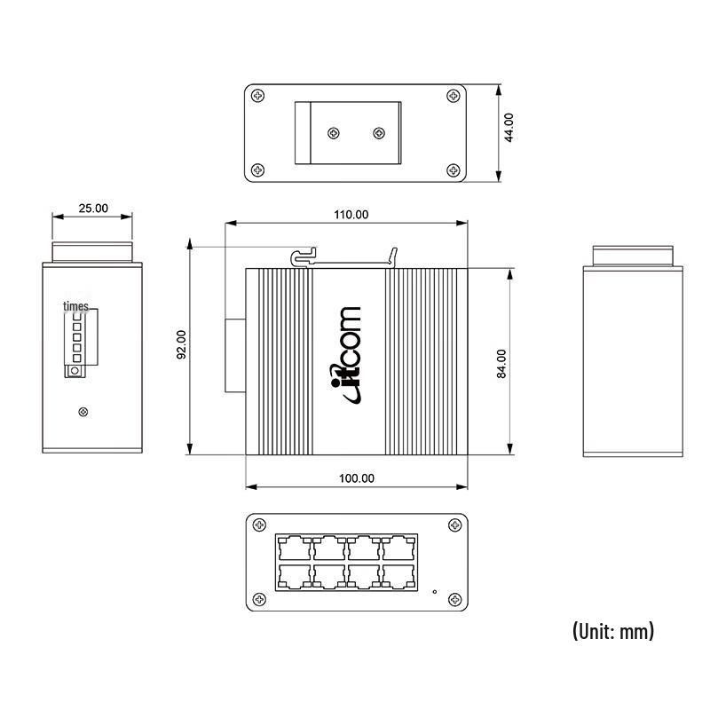 ADKON 8-Port 100Mbps Industrial PoE Switch