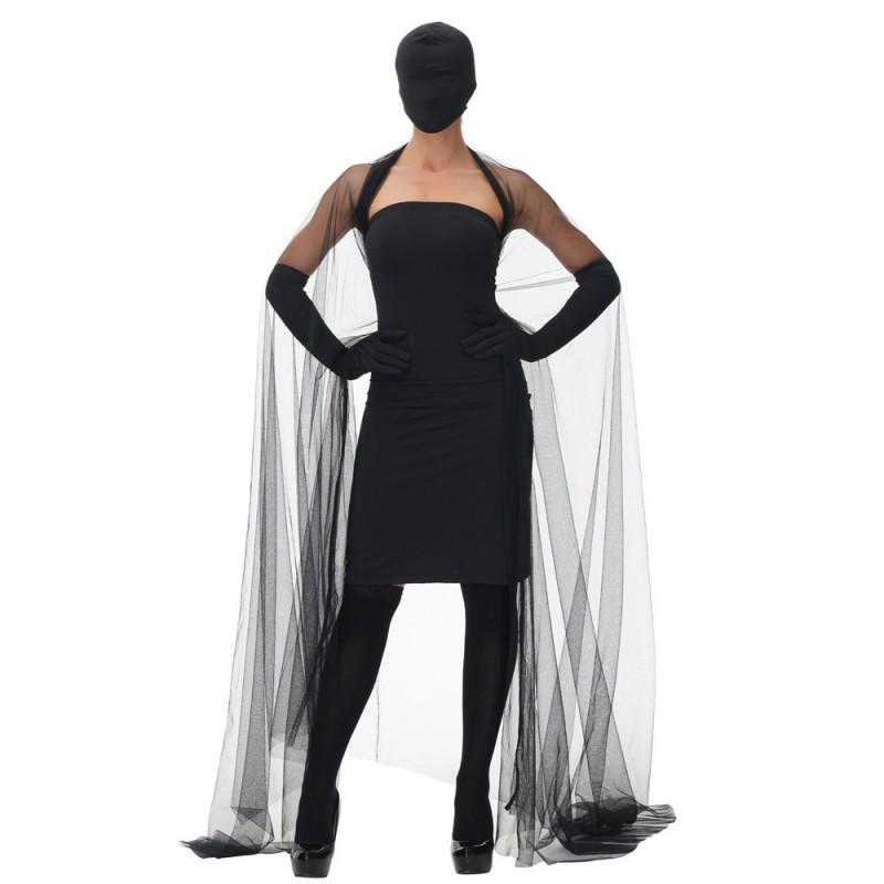 Halloween Costume Women Black Masquerade Dress Stage Performance Outfit M XL