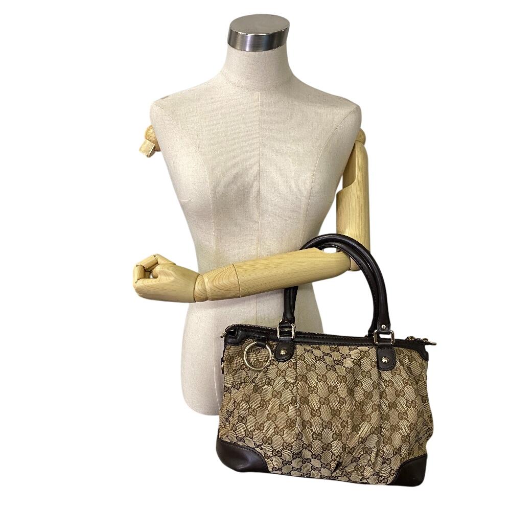 Gucci 247902 2WAY GG Canvas GG Canvas Handbag Brown GG Canvas Women Used