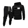 Men's Printed Hooded Sweatshirt And Sweatpants Casual Sports Suit