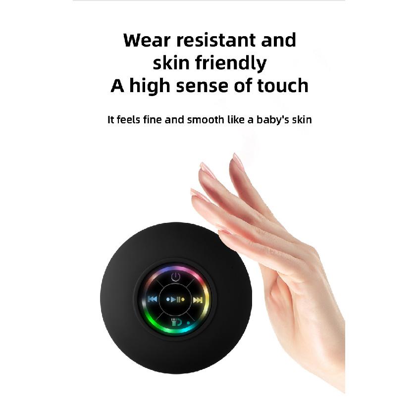 Portable Waterproof Bluetooth Shower Speaker with Suction Cup and LED Lights 3D Surround Stereo subwoofer