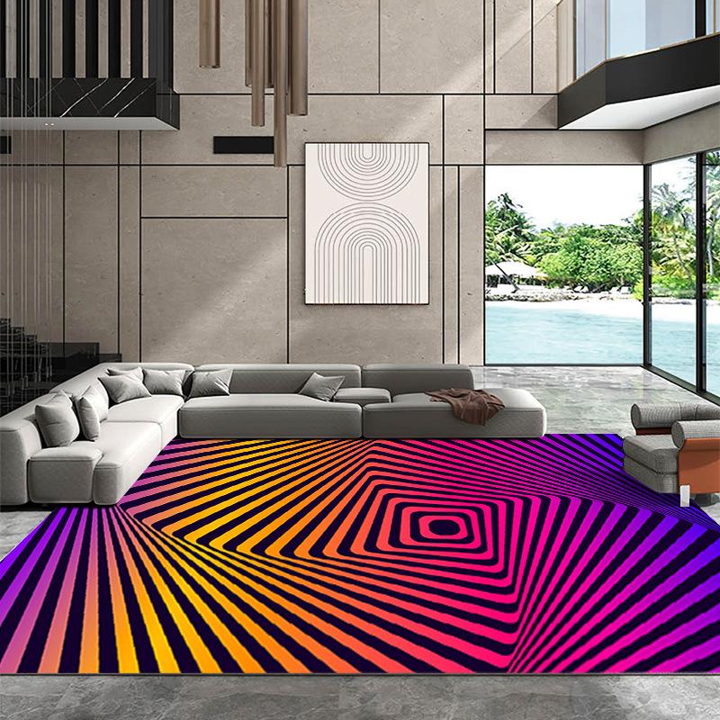 3D Vision Whirlpool Carpet Living Room Sofa Coffee Table Mat Bedroom Full of Foot Mat Home Decor Crystal Velvet Floor Mat