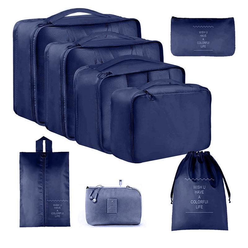 Seven-Piece Travel Storage Set: Wash Bag, Clothes, Underwear Organizer & Folding Sub-Pack
