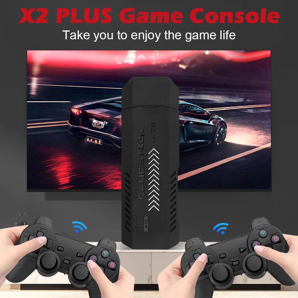 X2 Plus 4K Game Stick, 10000+ 3D Classic Games Wireless TV Game Console