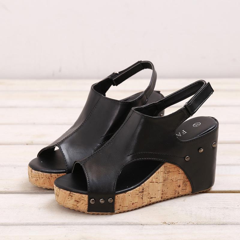 Plus Size European and American Wedge Open-Toe Women s Sandals (2021 Summer) US 11