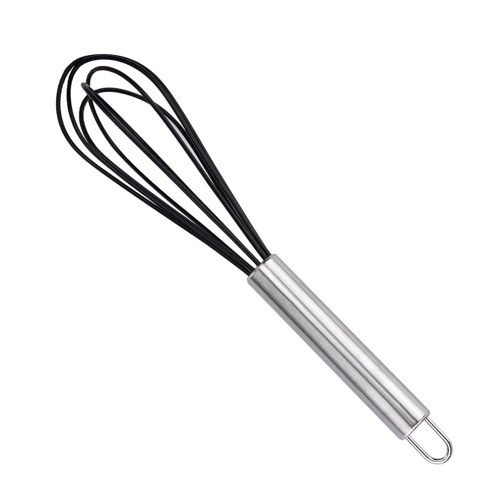 Stainless Steel Silicone Whisk - Handheld Cake Cream Beater Mixer Tool