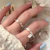 Women's Versatile Silver Pearl Elastic Ring: Fashionable, Simple Luxury for Any Occasion