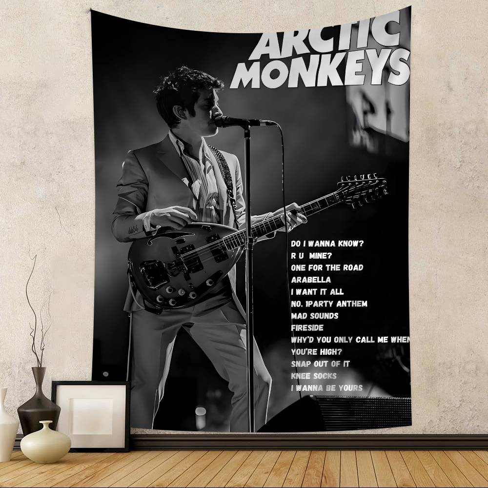 Vintage Arctic Monkeys Rock Band Music Printed Large Wall Tapestry Art Science Fiction Room Home Decor Decor Blanket