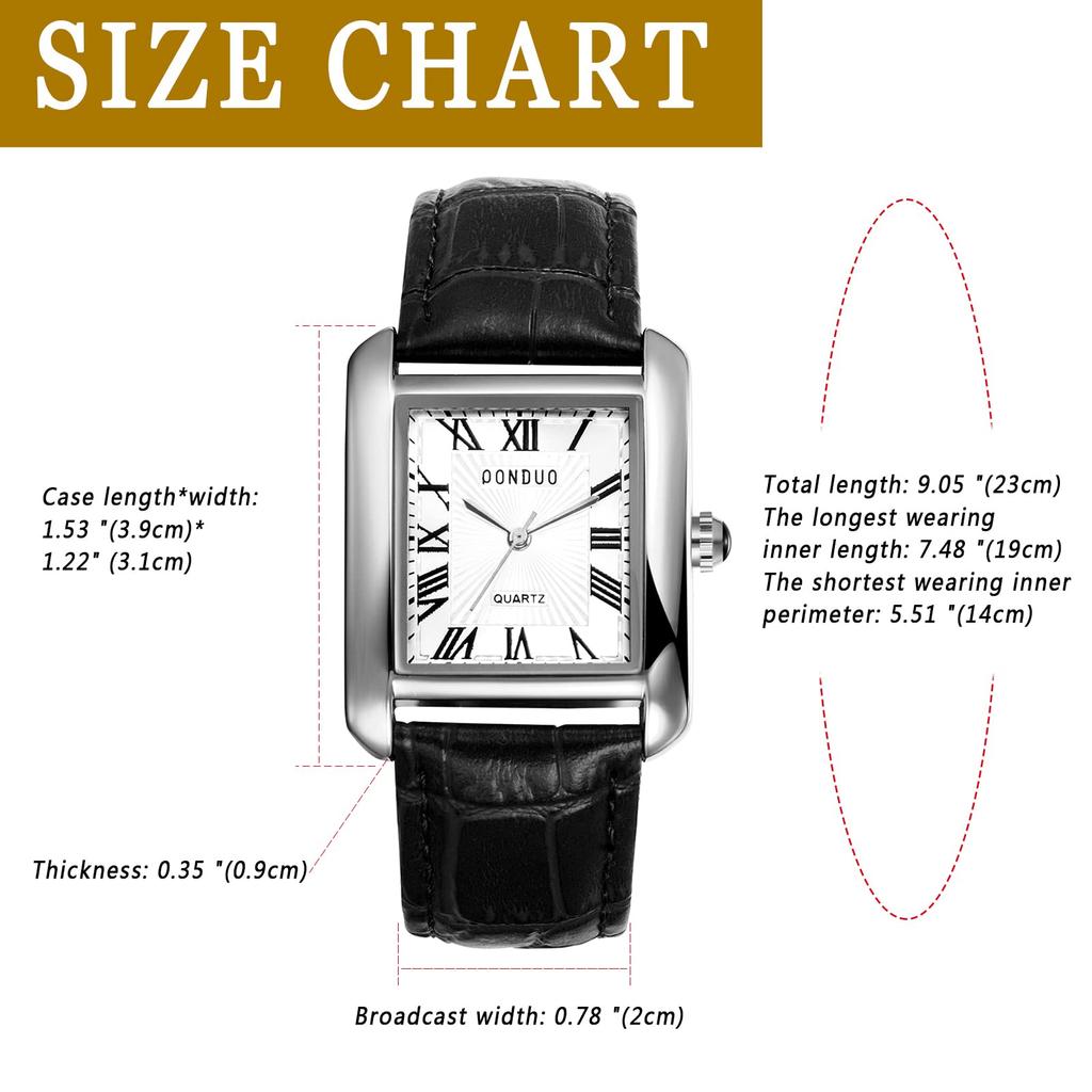 Watch with Leather Roman Analog Antique Quartz Fashion Boyfriend Gift Men's Strap, Numerals, Display, Style, Stylish, Couple's Watch, Waterproof,