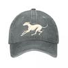 Elegante Windhund Bewegungs-Linienkunst Neue Vintage Gewaschene Baumwolle Baseballkappe Sonnenhüte