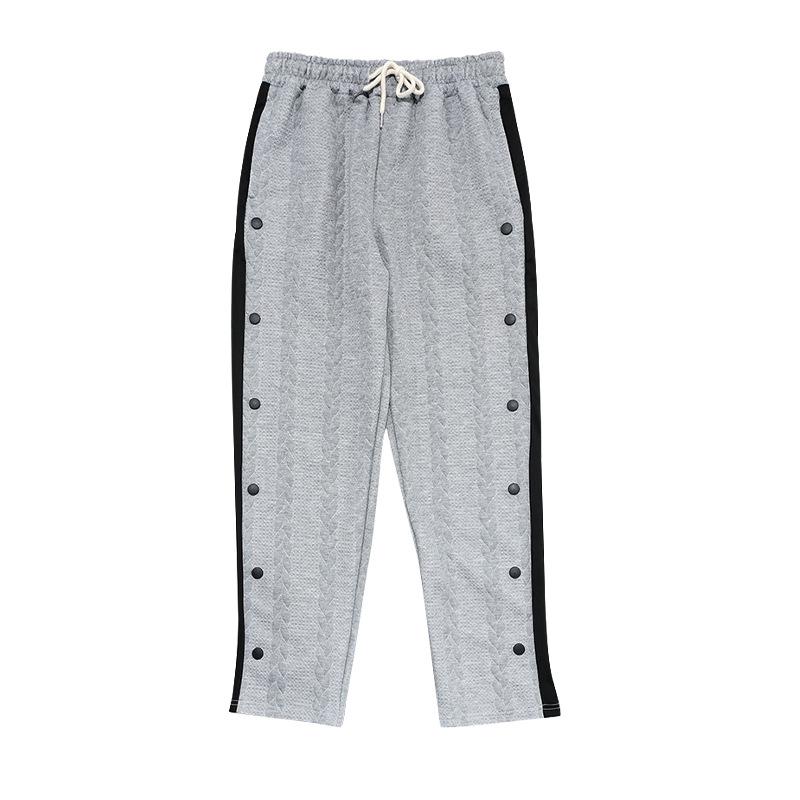 New Men's Fashionable Jacquard Button Casual Trousers Thickened Four Seasons Models Trousers