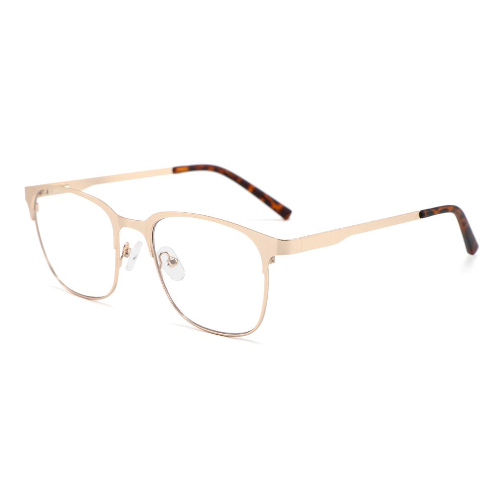 Fashion new flat mirror women's high-end sunglasses men's driving UV400 metal square myopia glasses