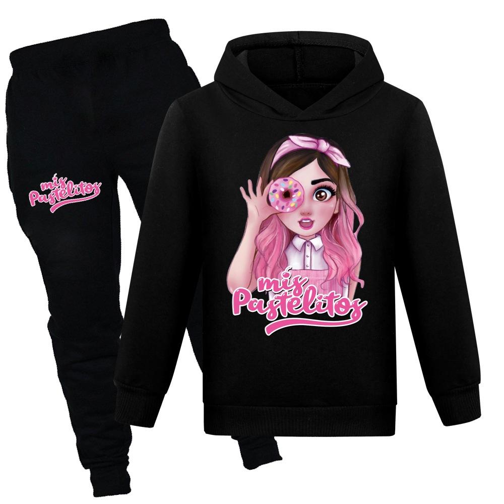 

Kawaii Mis Pastelitos, одежда, детский пуловер, толстовки + штаны, комплекты из 2 предметов, спортивный костюм с героями мультфильмов для мальчиков, детская одежда, наряды для девочек 140