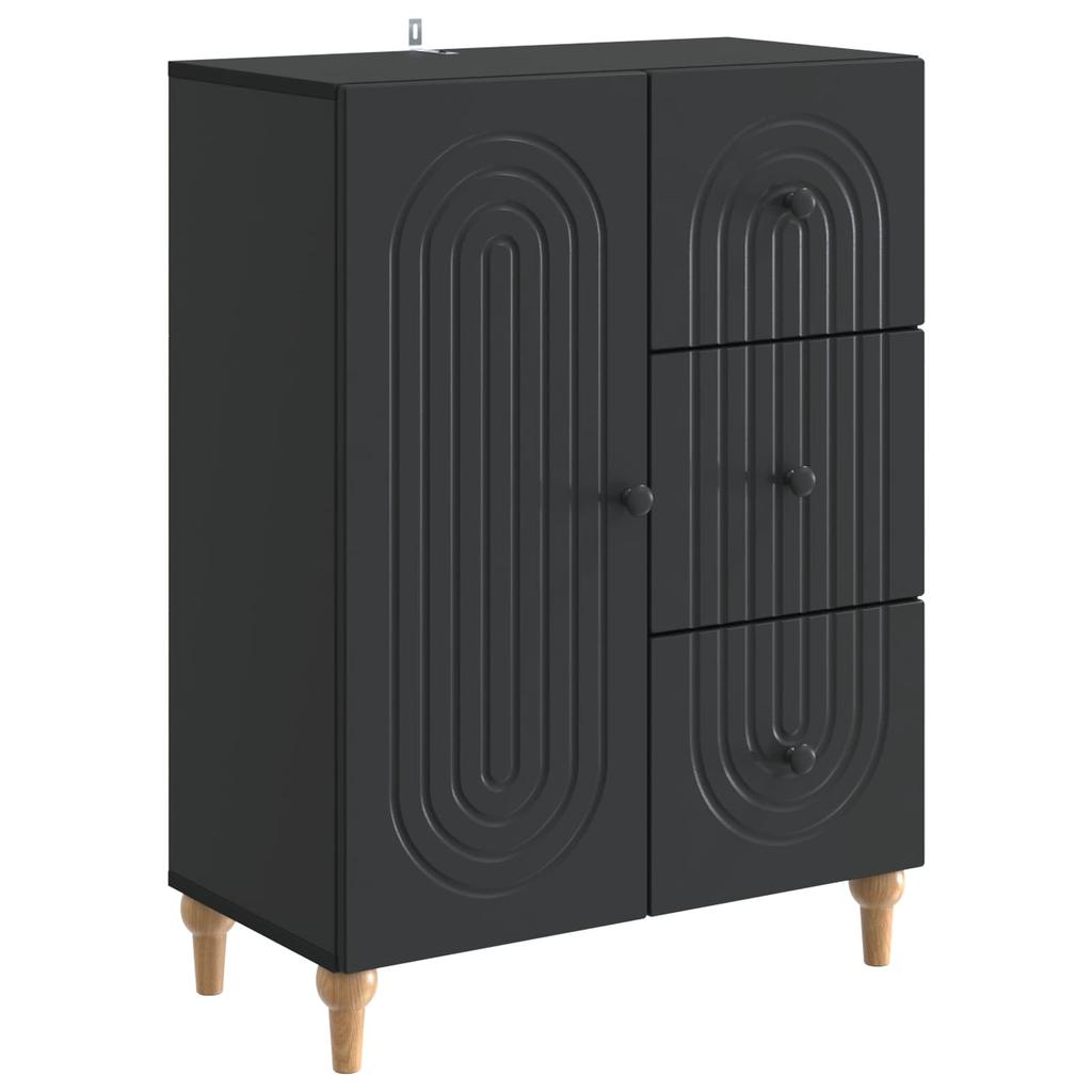 Sideboard Black 66 x 34.5 x 90 cm Particleboard