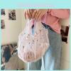 Graceful Korean Floral Mesh Handbag Soft Embroidered Sheer Polyester Purse