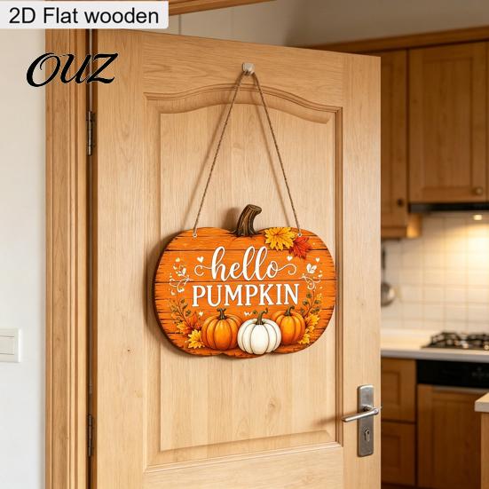 Wall Mounted Wooden Art Fall Thanksgiving Sign Door Hanger, 2D Sunflower Pumpkin Gnome Countryside Style Decor Plaque, Rustic Farmhouse Autumn Hanging