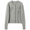 Sancai New Chinese-Style Floral Crochet Knit Cardigan