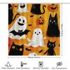 Halloween-themed Ghost Black Cat Pumpkin Halloween Shower Curtain Decorative Waterproof Bath Mat Bathroom Accessories Orange Y