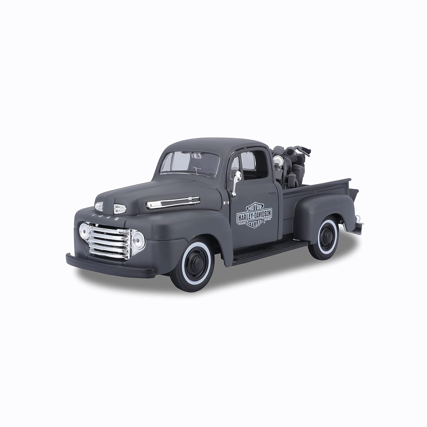 

Themed 1948 Ford Pickup and 1942 WLA Flathead Harley-Davidson F-1 сірий колір