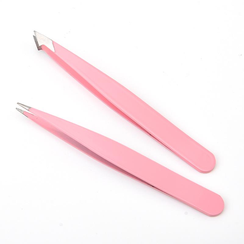 4-Piece Stainless Steel Tweezers Set for Eyelash Extensions and Beard Plucking