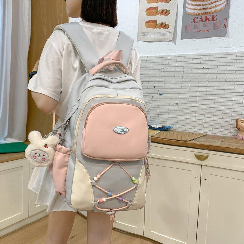 Женская школьная сумка с цветными блоками — фото 5