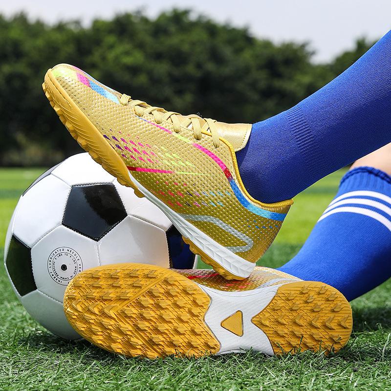 Training Football Shoes Low Top Nails Leather Foot Shoes Artificial Turf Student Nails Male Female Teens