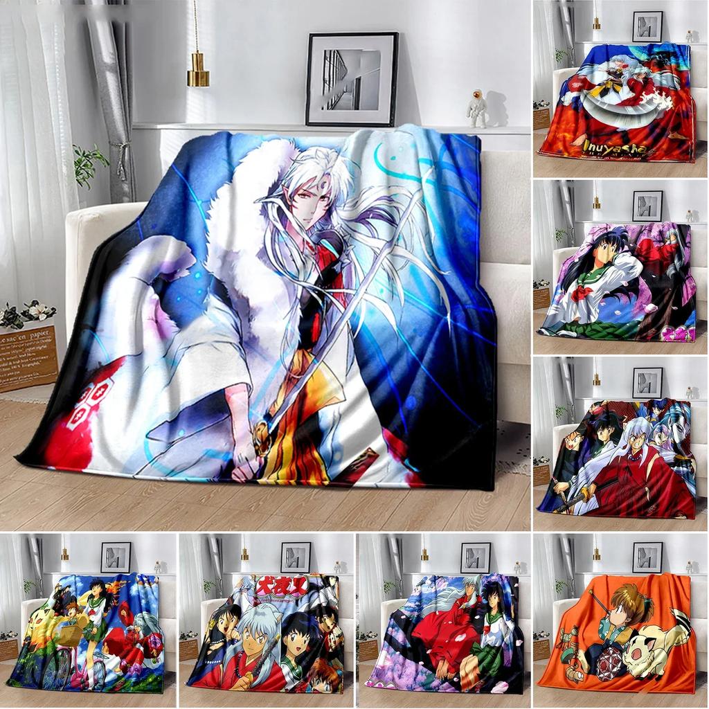 Inuyasha Blanket Comfort Soft Throw Fleece Anime Blanket for Bed Couch Travel Warm Cozy Cover
