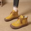 Short boots round head autumn and winter retro soft sole non-slip fashion Martin single boots women's single shoes